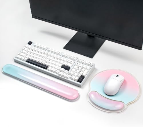 Gel Wrist Rest and Mouse Pad for Keyboard and Mouse, Ergonomic Mousepad Set
