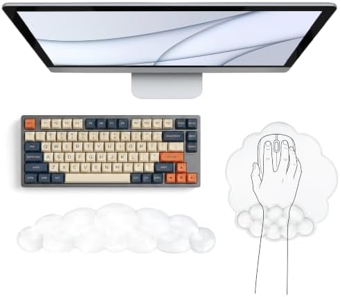Gel Cloud Wrist Rest, Keyboard & Mouse Pad Set for Office, Non-Slip Support