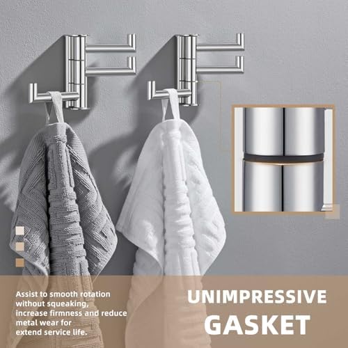 Suyar Swivel Towel Hook Polished Chrome, Bathroom Robe Holder with 3 Arms