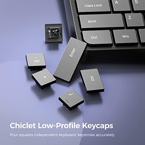 Virfour Wired USB Computer Keyboard, Quiet Keyboard with Multimedia Keys