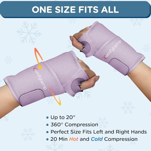 Comfytemp Wrist Ice Pack Wrap Carpal Tunnel Relief Wrist Brace 2 Packs