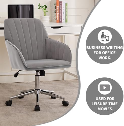 Home Office Desk Chair with Memory Foam Cushion and Silver Metal Base