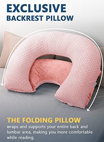INSEN Reading Pillow, Back Pillow for Sitting in Bed and Couch, Gaming Pillow for Adults, Sit Up Support for Bed