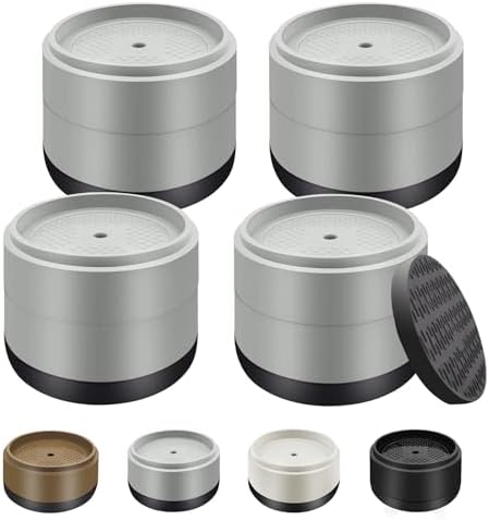 Furniture Risers Bed Risers Heavy Duty 1 inch, 2 inch, 3 inch, 4 inch Round Adjustable Bed Lifts Riser for Desk Legs Table Couch Sofa Chair Refrigerator Washing Machine (1+1 Inch, Gray, 4 Pack)