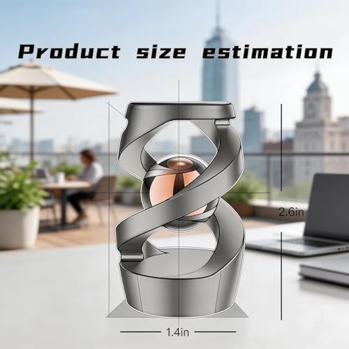 Metal Dynamic Desktop Fidget Toy, Rose Gold Perpetual Motion Inspired Desk Toy, Office Stress Relief Kinetic Spinning Toy for Adults & Teens