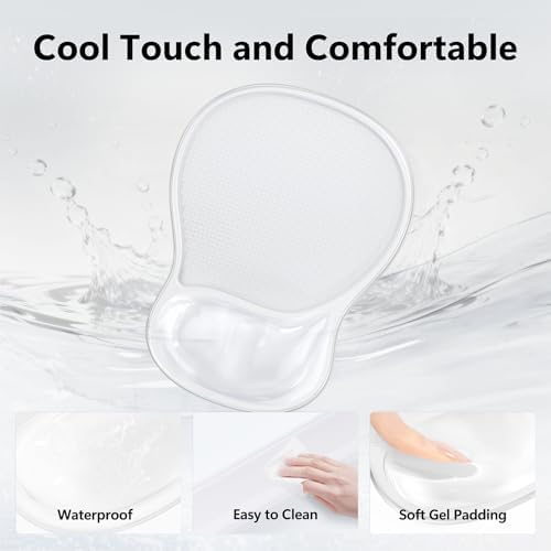 AKIT Ergonomic Gel Mouse Pad and Keyboard Wrist Rest, Non-Slip, Clear
