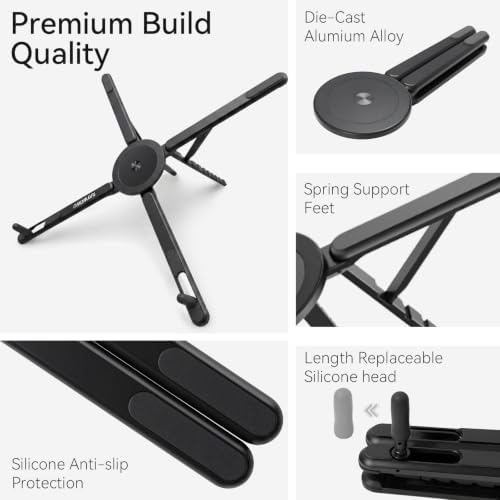 3-in-1 Portable Laptop Stand Magnetic Phone Holder Foldable Riser
