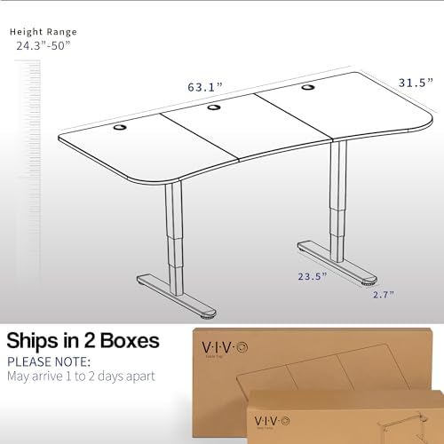 VIVO Reclaimed Wood 63 x 32 in Standing Desk, DESK-KIT-2W1P