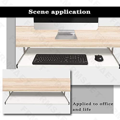 FRMSAET Under Desk 20/24/30 inch Keyboard Drawer Platform (30 in, White)