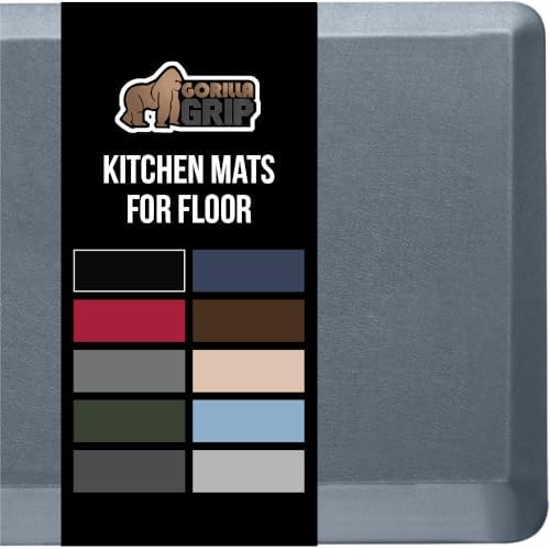 GORILLA GRIP Cushioned Antifatigue Kitchen Mat for Floor, 48x20, Charcoal