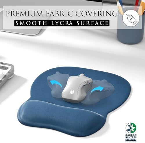 MROCO Ergonomic Mouse Pad with Gel Wrist Rest, 9.4 x 8.1 in, Navy Blue