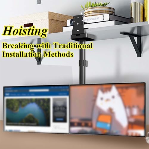 Monitor Stand with Keyboard Tray, Gas Spring Full Motion Desk Mount
