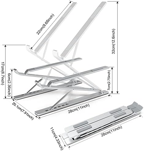 Laptop Stand Adjustable Portable Aluminum for 10" - 17" Laptop Tablet