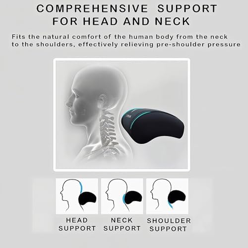 Car Headrest Neck Pillow Support Ergonomic, with Valve Stem Covers Accessory for Driving Seat Fatigue Relief Compatible with Model S X 3 Y & Cybertruck - 2 Pieces