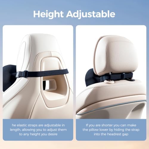 BABUR Car Neck Pillow Ergonomic 100% Memory Foam Headrest for Driving Seat