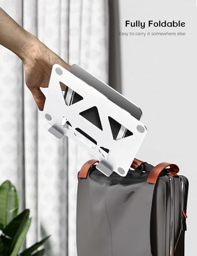 Aoviho Adjustable Laptop Stand for Desk,Portable Laptop Stand Holder and Riser,Foldable Aluminum Notebook Computer Stands for MacBook Air Pro HP Lenovo Dell Samsung, 10-15.6 inch (Silver-Gray-Black)