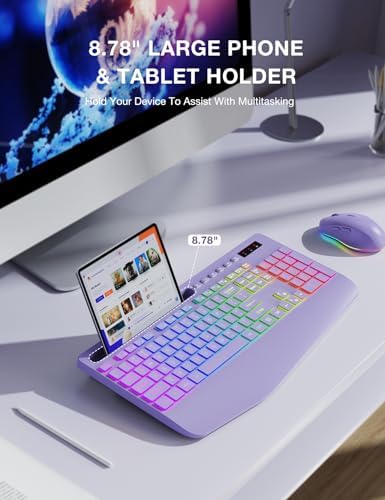 SABLUTE Wireless Keyboard and Mouse Combo, 9 Backlit Effects, RGB, 2.4GHz