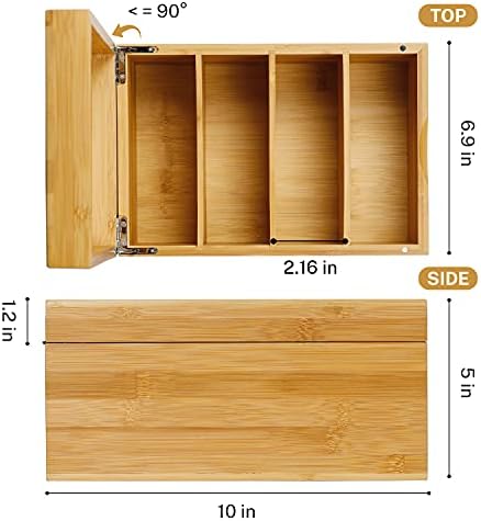 MaxGear Bamboo Business Card Organizer for 4" x 6" Cards