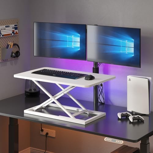 Decoholic 24 inch Height Adjustable Standing Desk Converter（White