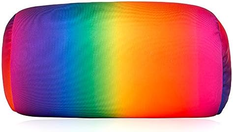 Squish Microbead Pillow Neck Lumbar Body Sopport Microbead Bolster 7 * 12Inches Travel Pillows for Chair Sleeping Car Seat Emotional Colorful Dormroom Accessory (Rainbow)