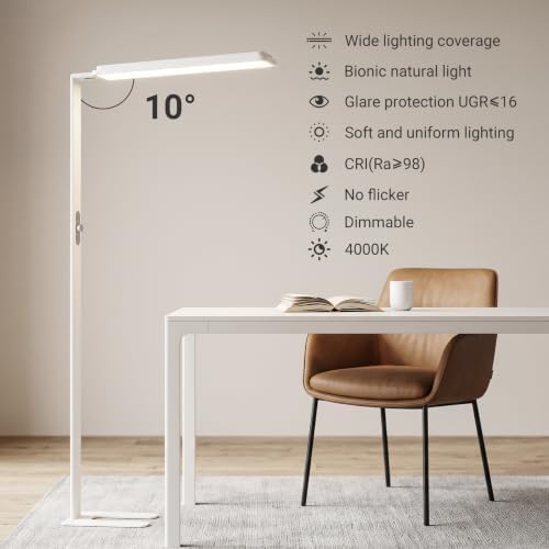 LED Floor Lamp 68inch Standing led Desk Light Eye-Caring Reading Study