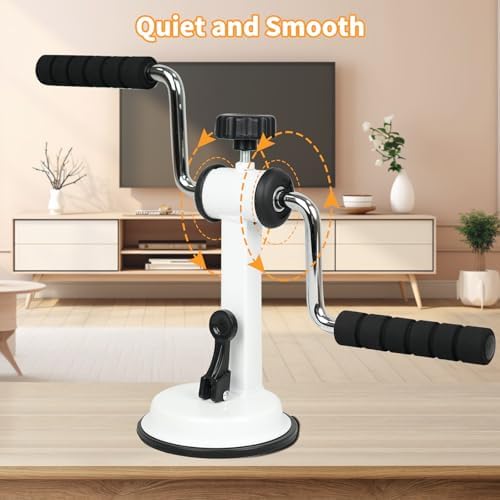Senior Arm Exercise Machine, Adjustable Upper Body Pedal Trainer with Suction Base, Compact Shoulder & Arm Mobility Trainer for Daily Fitness, Office and Travel Use