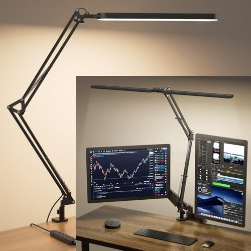 SKYLEO Desk Lamp - LED Desk Light - 5 Color Modes X 11 Brightness Levels, Timmer & Memory Function, Eye Caring, Easy Installation