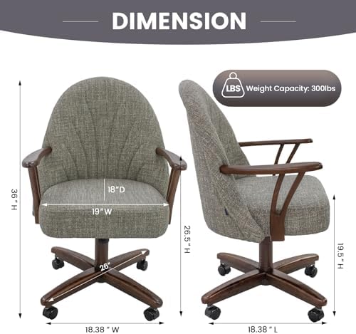 Chromcraft Bailey Swivel-Tilt Caster Dining Chair - Walnut - Marble - 1pc