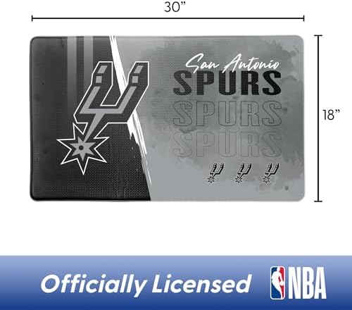 Northwest NBA San Antonio Spurs Embossed Anti-Fatigue Mat, Cushioned Kitchen Floor Rug, Non-Slip PVC Standing Comfort, 18 x 30 in