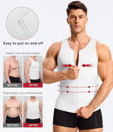 Nebility Compression Shirt Men Fajas Hombres Shapewear Tank Top Body Shaper