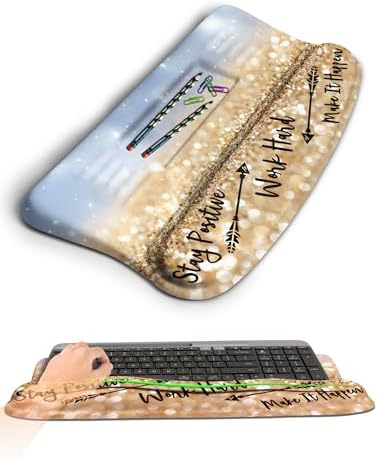 Ergonomic Wave Wrist Rest with Keyboard Stand, Cushioned Palm Rest, Comfortable Integrated Memory Foam for Natural Typing and Relieve Wrist Pain, Stay Positive