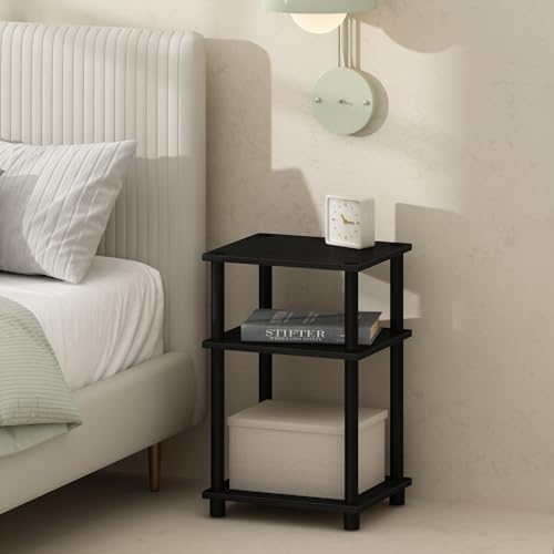 Furinno JUST Set of 2 Toolless 3-Tier Night Stand, Americano