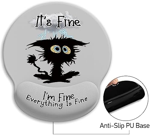 Blusabaca Cat Ergonomic Mouse Pad with Wrist Rest Mousepad Wrist Support