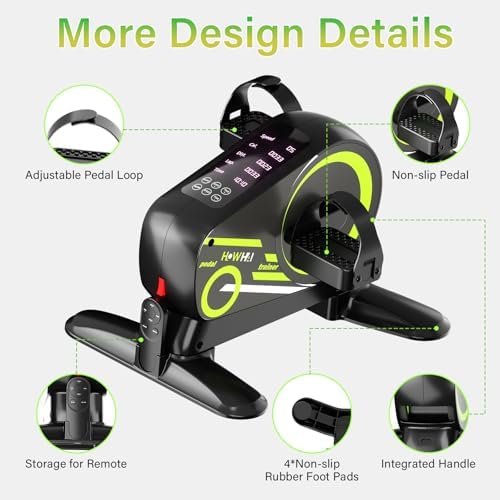 Mini Exercise Bike, Motorized Under Desk Pedal Exerciser Leg/Arm Cycle for Senior, Auto&Manual Mode, Adjustable Speed, LCD Display, Remote Control