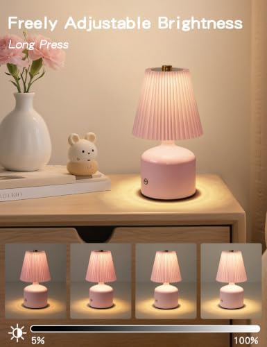 Table Lamp for Bedroom, Small Bedside Lamp Warm Light Touch Nightstand Lamp