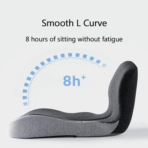 Orthopedic Cushion L-Shaped Memory Foam Seat Cushion, Ergonomic Office Chair Cushion with Lumbar Support for Desk, Car, Wheelchair Chair (B-Pink)