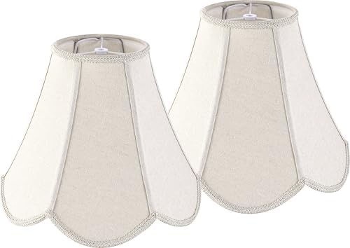 GO&SO Lamp Shade Set of 2,6" x 13" x 10.6",Bell Lamp Shade,Beige Petals
