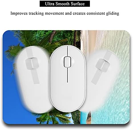 Small Mouse Pad, Mini Mouse Pad 6 x 8 Inch, Thick Rubber Waterproof Mouse Mat, Cute Mousepad for Women Men Kids Wireless Mouse Mini Laptops Keyboard Tray Home Office Travel, Blue Beach Tree