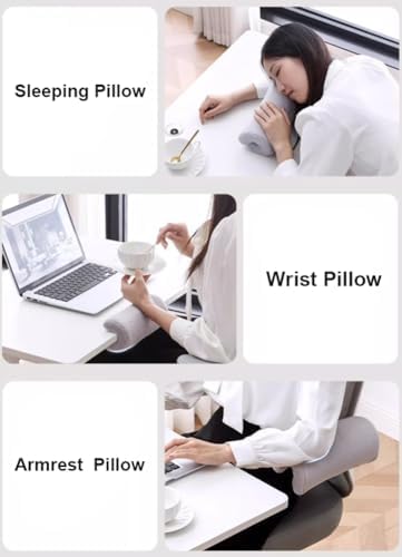 Multifunctional Cervical Neck Support Roll Pillow for Office Chair,Highly Resilient Foam Headrest Bolster Pillows Travel Sleeping Pillow Soft Armrest Pillows (Yellow,7.9in)