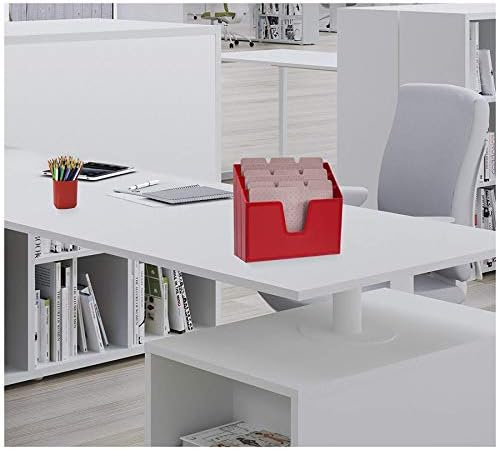 Acrimet Horizontal Triple File Folder Organizer Sorter, Letter Size, Red