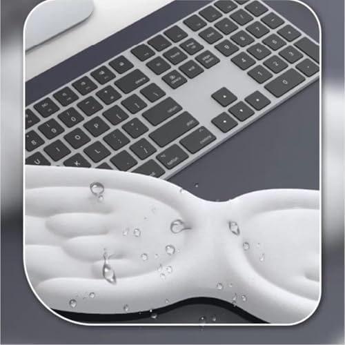inbesk Angel Wing Wrist Rest Ergonomic Memory Foam Wrist Rest for Computer Keyboard Mouse Set, Cute Gaming Keyboard Cushion Hand Support PU Leather Surface Anti-Slip Waterproof White Angel Wing(white)