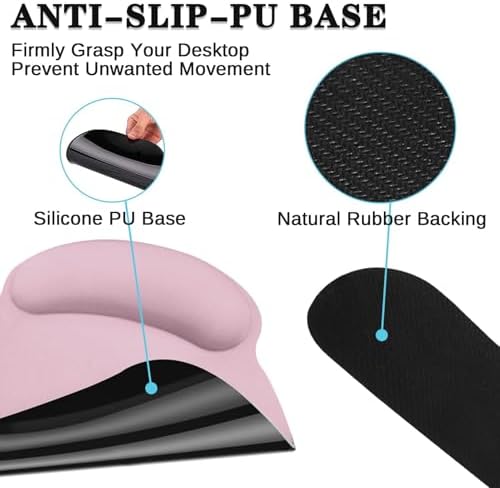 Britimes Ergonomic Mouse Pad Set with Wrist Rest, Pink
