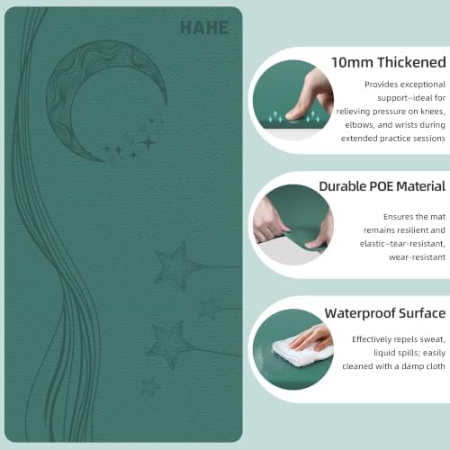 HAHE Extra Wide Yoga Mat, 72"x40"x0.4"Thick, Large Exercise Mats