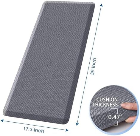 Anti-Fatigue Kitchen Mats for Floor Standing and Comfort Desk Mats 17"x39"