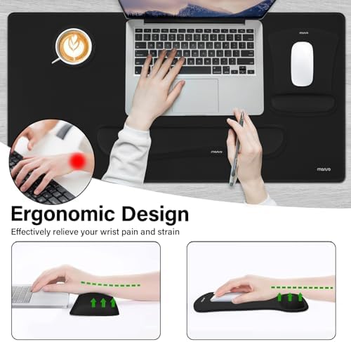 MOSISO Keyboard Mouse Pad Set, Large Gaming Mousepad&Keyboard Wrist Rest