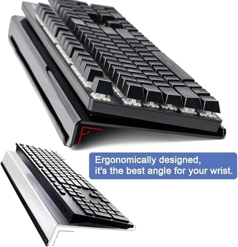 Computer Keyboard Stand，Acrylic Keyboard Tray with Rubber Strip，Ticker Acrylic Riser（Holder） for Easy Ergonomic Typing and Working at Home and Office (EITZJ-01) (Black)