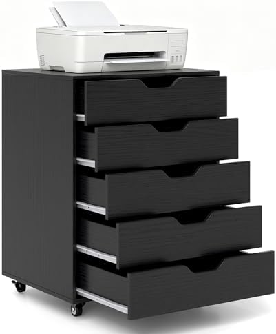 DREAMADE Rolling File Cabinet, 5-Drawer Under Desk File Cabinet