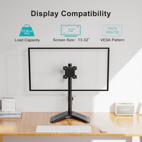 MOUNT PRO Free Standing Single Monitor Stand for Max 32 inch/17.6lbs Screen