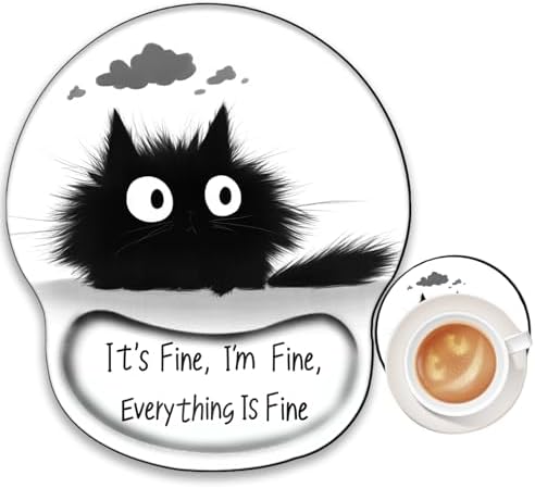 I am Fine Mouse Pad with Wrist Support Gel Mousepad Wrist Rest Ergonomic Mouse Mat Gaming Cushion Mouse Pads for Computer Office Work Women Men Kids