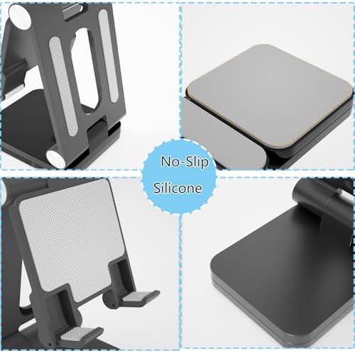 Fanlory Folding Cell Phone Stand,Laptop Stand, Adjustable Height and Angle Foldable Cell Phone Stand Holder for Desk, Taller iPhone Stand Compatible with 4-11" Smartphones Tablet Laptop,Gift for Mom